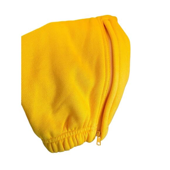 Champion Super‎ Fleece 3.0 Sweatpant Overalls Size XS Yellow Blue Embroidered - Picture 4 of 11